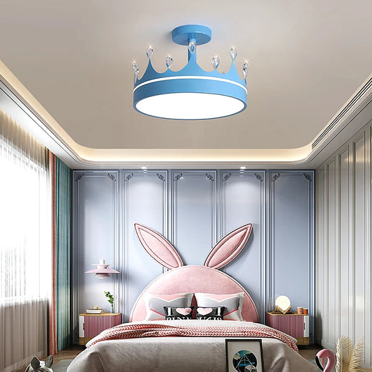 Color pendant light Modern Crown Chandelier Lights For Bedroom Living Room kids lights ceiling Indoor Decorative led ceiling lam