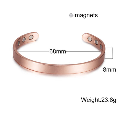 Vinterly Pure Copper Bracelets Men Magnetic Arthritis Relief Adjustable Magnets Cuff Banglse Health Energy Jewelry Women Men