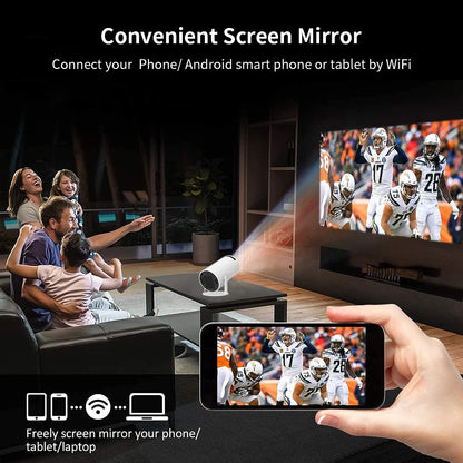 Portable Video Projector With 260 Ansi Lumens (Yinzam HY300, LCD 1080P, connects with WiFi & BT)