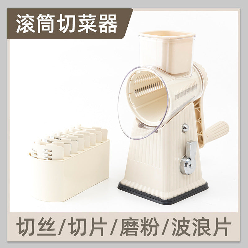 Hand-Crank Drum Vegetable Slicer and Grater