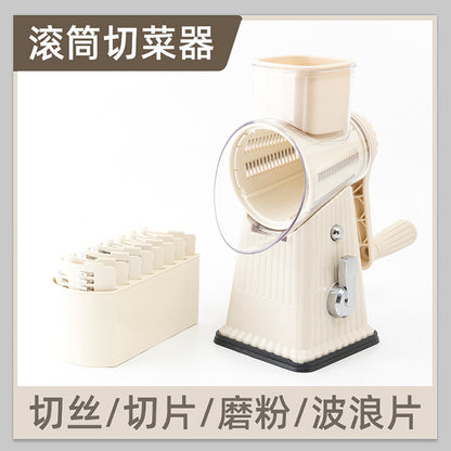 Hand-Crank Drum Vegetable Slicer and Grater
