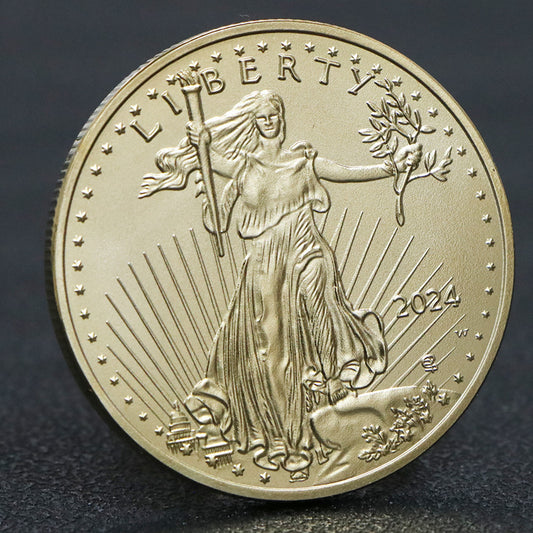 In Stock 2023 Foreign Trade Currency Statue of Liberty Commemorative Gold Coin Commemorative Medal Coin Eagle Yuan Commemorative Coin