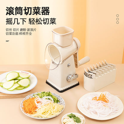 Hand-Crank Drum Vegetable Slicer and Grater