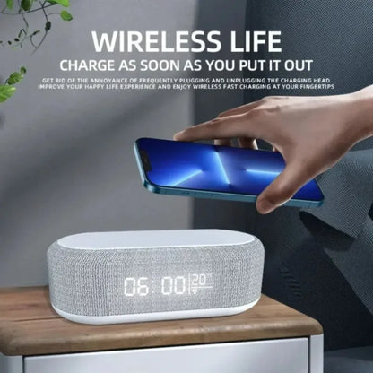 Wireless Fast Charging Dock for Phones Including Alarm, Night Light, Clock and Thermometer (For iPhone 17 16 15 14 13)