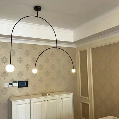 Mobile Chandelier Modern Black metal chandelier lighting Restaurant Loft Parlor Hanging Light 110-260V minimalist light fixture