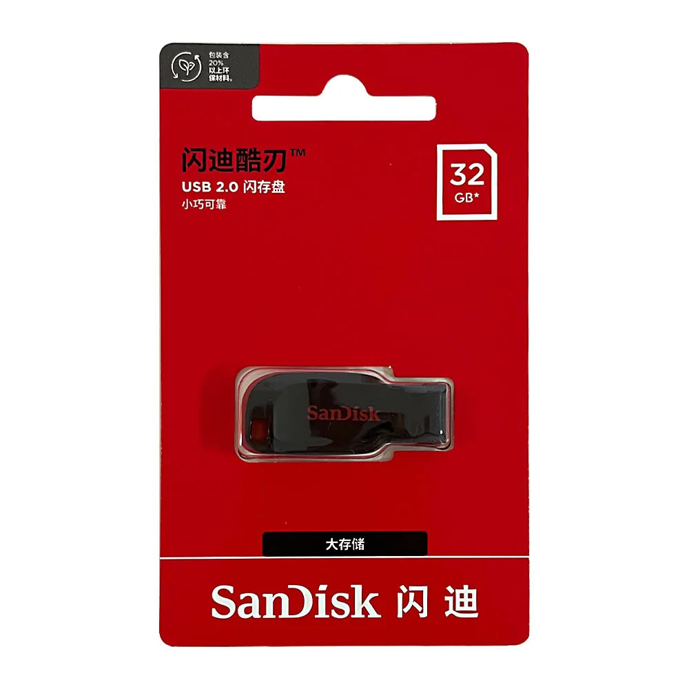 SanDisk Cruzer Blade SDCZ50 Mini USB Flash Drive 128GB 64GB 32GB 16GB Pendrive USB2.0 Flash Drive Pen Drive Memory Stick Disk