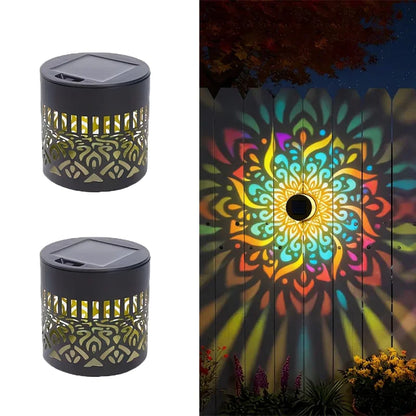 Solar Mandala Sunflower Projector Wall Light Outdoor Garden Decoration Landscape Light for Patio Garden Estate Porch Courtyard