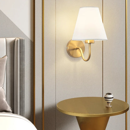 LED E27 Modern Wall Lamp Nordic Retro Fabric Home Interior Lighting Hotel Bedroom Living Room Bedside Lamp