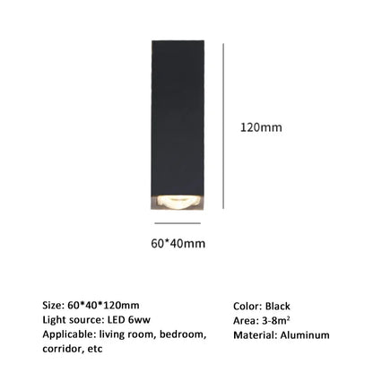 Outdoor Lighting Lens Beam Wall Lamps IP65 Waterproof Aluminum Wall Lights Corridor Garden Shopping Mall Up Down LED Porch Lamp