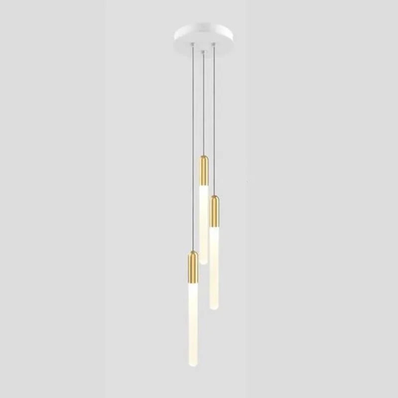 Modern Branch LED Chandelier For Staircase Living Room Minimalism Design Long Tube Hanging Lamps Indoor Attic Lighting Fixtures