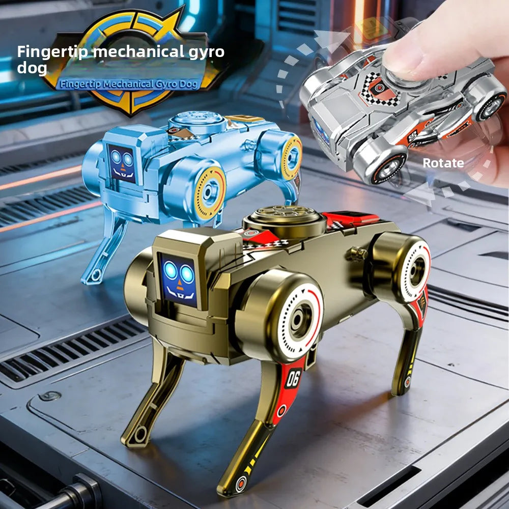 2-in-1 Transforming Robot Dog Fidget Spinner with Wind-Up Walking Action