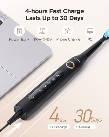 Fairywill FW-507 Rechargeable Sonic Toothbrush for Adults, USB Charging, Waterproof