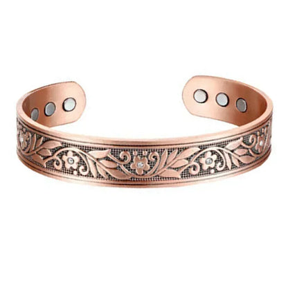 Pure Copper Magnetic Cuff Bracelet, Adjustable for Men & Women