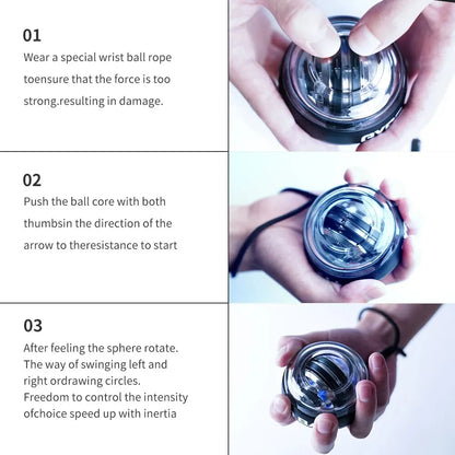 Auto-Start LED Gyroscopic Wrist Ball for Hand & Forearm Training