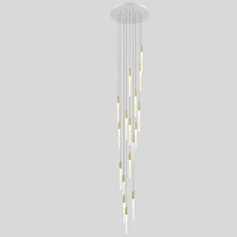 Modern Branch LED Chandelier For Staircase Living Room Minimalism Design Long Tube Hanging Lamps Indoor Attic Lighting Fixtures