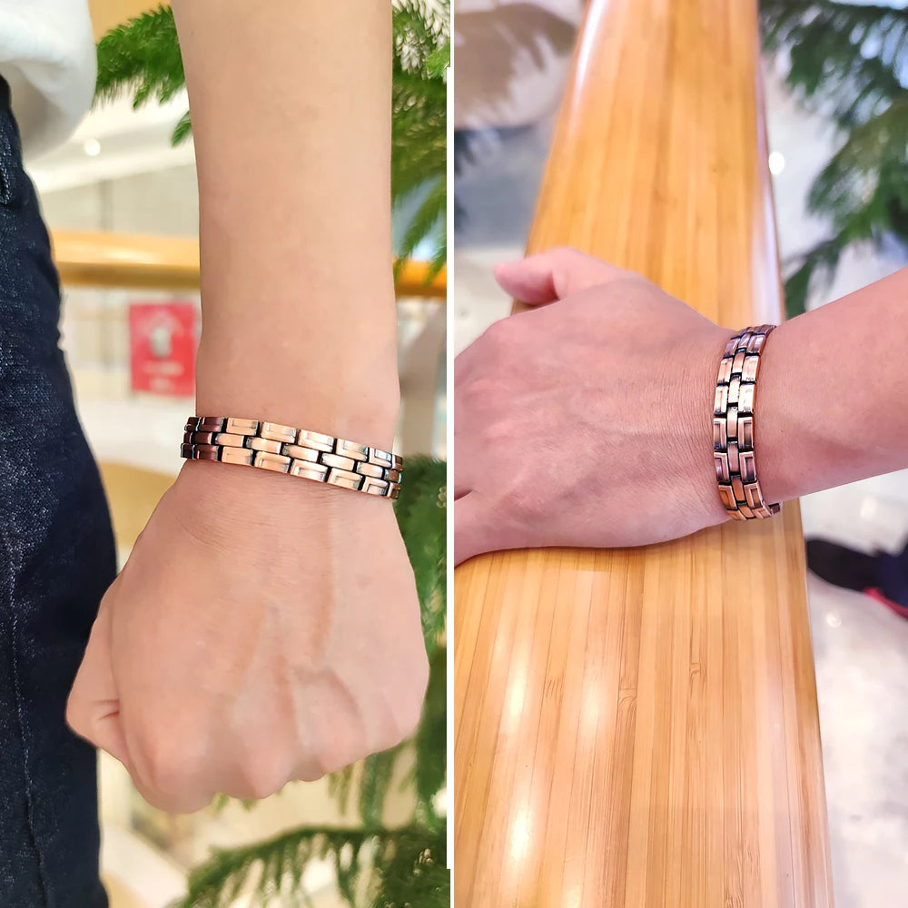 Vinterly Pure Copper Magnetic Chain-Link Bracelet for Men & Women