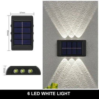 Solar Outdoor Wall Light 12 LED Waterproof Garden Light Courtyard Balustrade Decorative Atmosphere Lamp Down Luminous Solar Lamp