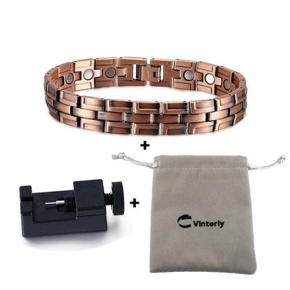 Vinterly Pure Copper Magnetic Chain-Link Bracelet for Men & Women