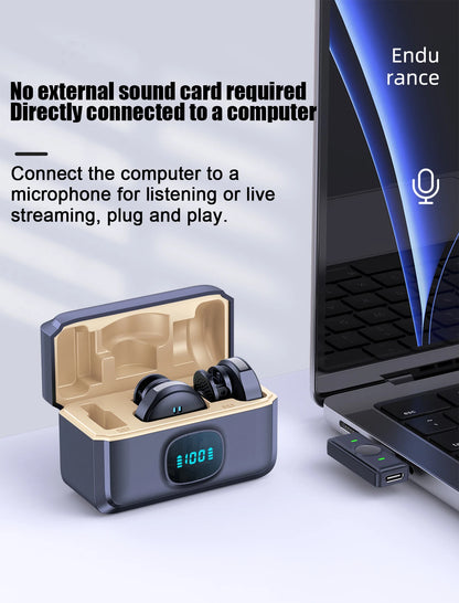 Lavalier Dual Wireless Microphones, Buttonhole Tie Mic Mini For iPhone and Android Phone
