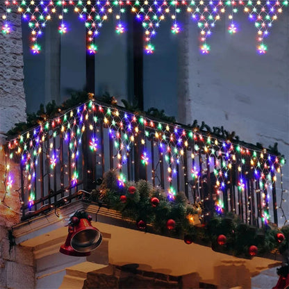 EU/US Plug LED Net Mesh Fairy Garden Lights Outdoor Waterproof Christmas Garland Curtains String Lights for Holiday Party Decor