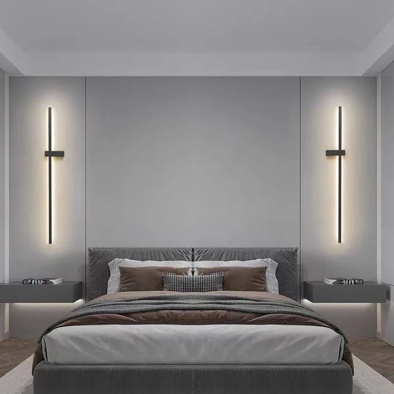 Hardwired Wall Sconces Modern LED Wall Lighting Fixtures for Bedroom Living Room Interior Wall Lamps for Corridor Kitchen Black