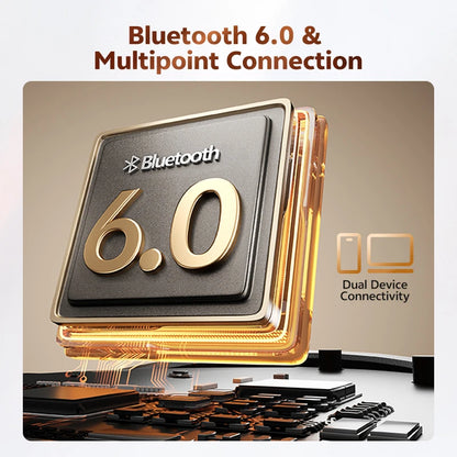 QCY Crossky C50 Open Ear Wireless Earbuds Bluetooth 6.0 Comfort Clip On Sports Earphone 4 Mic AI Clear Call Bass Boost Headphone