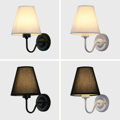 LED E27 Modern Wall Lamp Nordic Retro Fabric Home Interior Lighting Hotel Bedroom Living Room Bedside Lamp