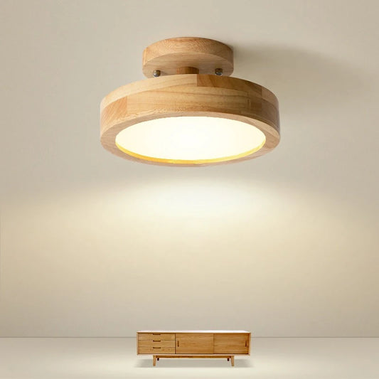Corridor lamp Round hallway lamps Nordic porch lights wood Indoor lighting balcony ceiling light cloakroom ceiling lights