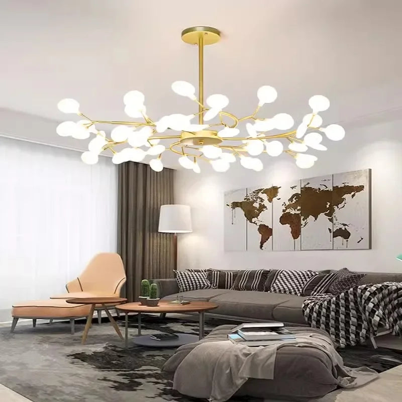 Nordic Led Ceiling Chandelier Lighting Modern Branch Pendant Lights Living Room Gold Black Art Home Decor Indoor Lamps Luminaire