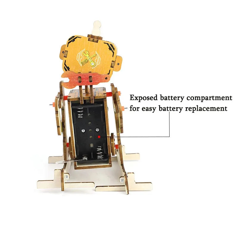 DIY Robot Science 3D Wooden Puzzles Voice Activated Robot STEM Kits Educational Building Blocks Assemble Toy For Kids TeensDIY Voice-Activated Wooden Robot Kit, 3D STEM Puzzle for Kids & Teens