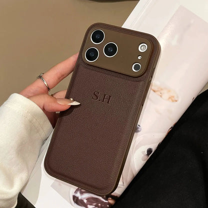 Faux Leather Luxury Phone Case with Personalized 3D Name (For IPhone18 17 16 15 14 13 )