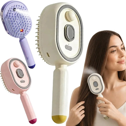 Electric Scalp Massage Brush with Spray Function & Self-Cleaning Bristles