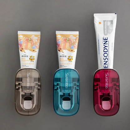 Automatic Wall-Mounted Toothpaste Dispenser & Toothbrush Holder