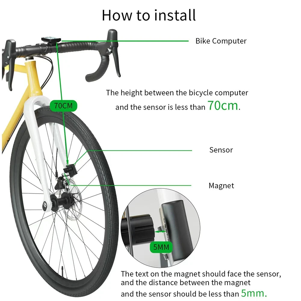 Wireless Bike Computer with Large Screen USB Rechargeable Bicycle Speedometer Cycling Odometer for Enhanced Cycling Experience