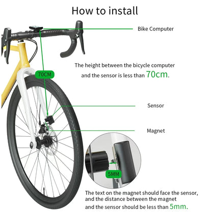Wireless Bike Computer with Large Screen USB Rechargeable Bicycle Speedometer Cycling Odometer for Enhanced Cycling Experience