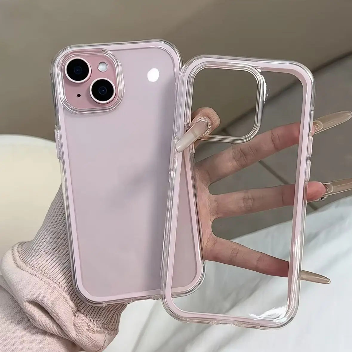 Candy Color Frame Phone Case (For iPhone 18 17 16 15 14 13 12 11 16) Acrylic & Shockproof Cover