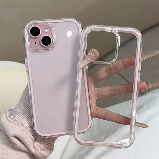 Candy Color Frame Phone Case (For iPhone 18 17 16 15 14 13 12 11 16) Acrylic & Shockproof Cover