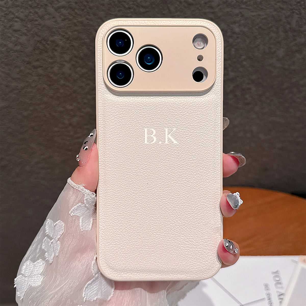 Faux Leather Luxury Phone Case with Personalized 3D Name (For IPhone18 17 16 15 14 13 )