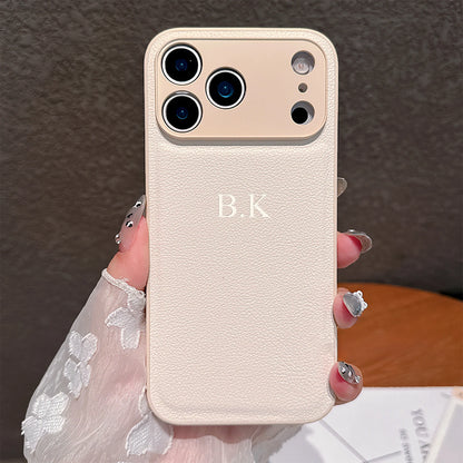 Faux Leather Luxury Phone Case with Personalized 3D Name (For IPhone18 17 16 15 14 13 )