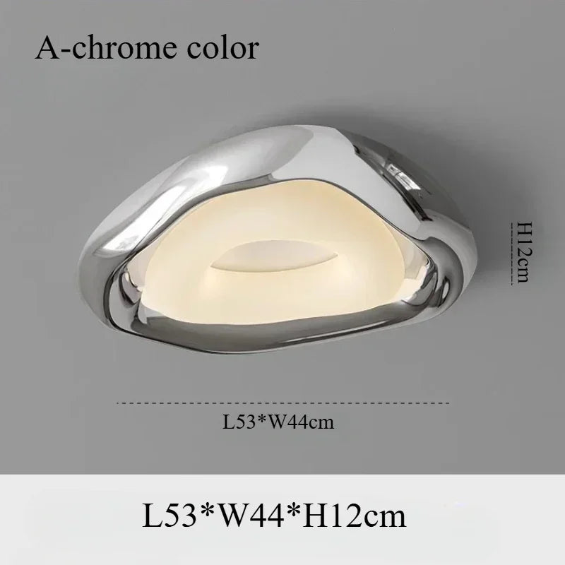Modern Minimalist LED Home Ceiling Light Iron Silver Inkstone Plated  Art Creative Lamps for  Living Room Decoration Chandelier