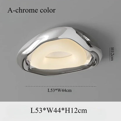 Modern Minimalist LED Home Ceiling Light Iron Silver Inkstone Plated  Art Creative Lamps for  Living Room Decoration Chandelier