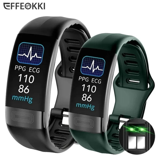 ECG + PPG Smart Fitness Tracker Wristband for Men and Women