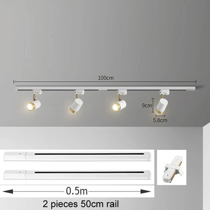 Full Set Led Track Light Fixture Rail 110-220V COB Ceiling Track Lamp Spot Lighting For Clothing Shop Living Room Ceiling Lights