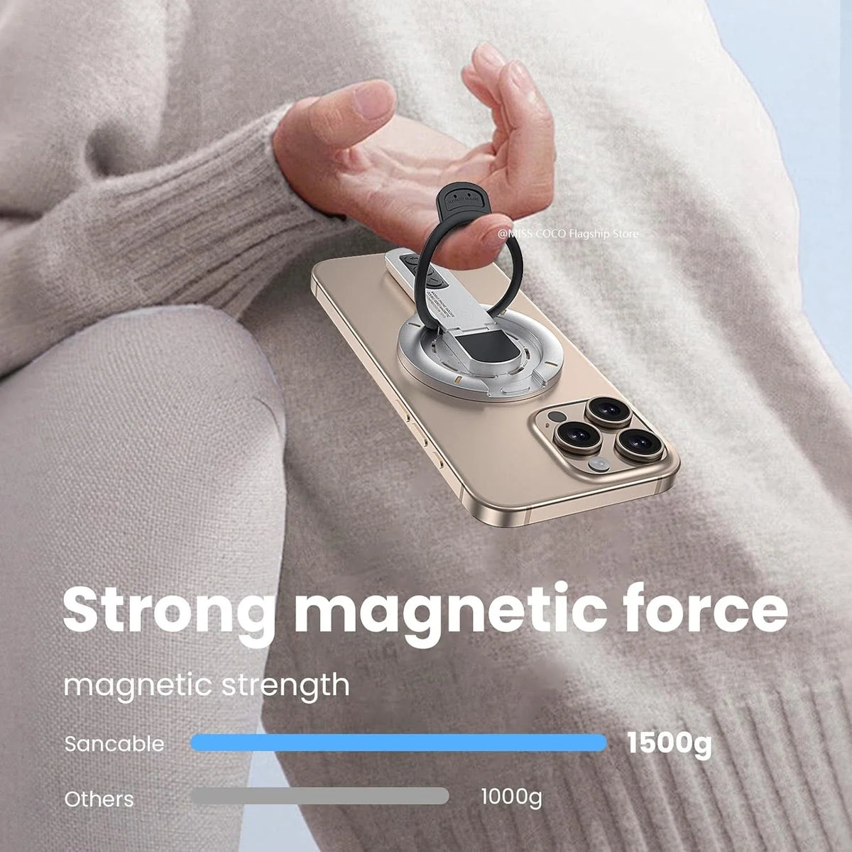 Dual-Sided Magnet for Phone Stand and Ring Holder (360°, Compatible with Multiple Phone Models)
