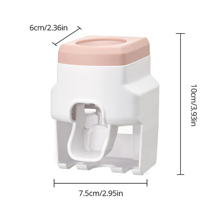Wall-Mounted Automatic Toothpaste Dispenser & Toothbrush Holder