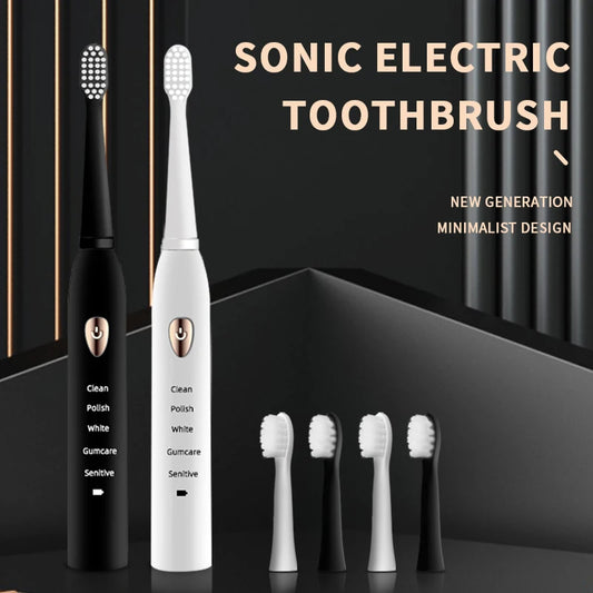 Jianpai Sonic Electric Toothbrush for Adults, 5 Modes, USB Charging & IPX7 Waterproof