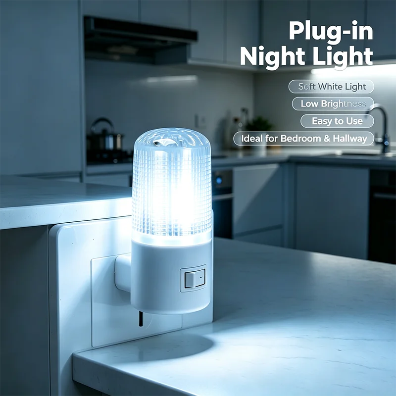 LED Socket Night Light Plug in Wall Lamp Energy Saving with Switch for Baby Feeding Bedroom Bedside HallwayStairsCabinetLighting