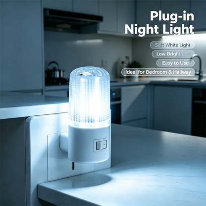 LED Socket Night Light Plug in Wall Lamp Energy Saving with Switch for Baby Feeding Bedroom Bedside HallwayStairsCabinetLighting