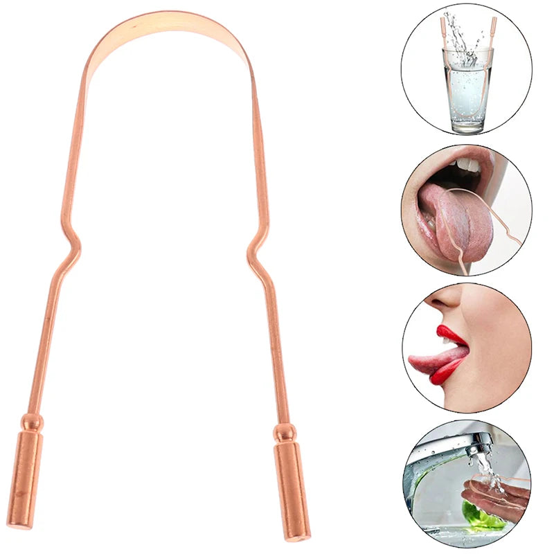 1Pc Pure Copper Tongue Scraper Oral Cleaner Brush Fresh Cleaning Hygiene For Men And Women High Quality Tounge Scraper 3 Styles