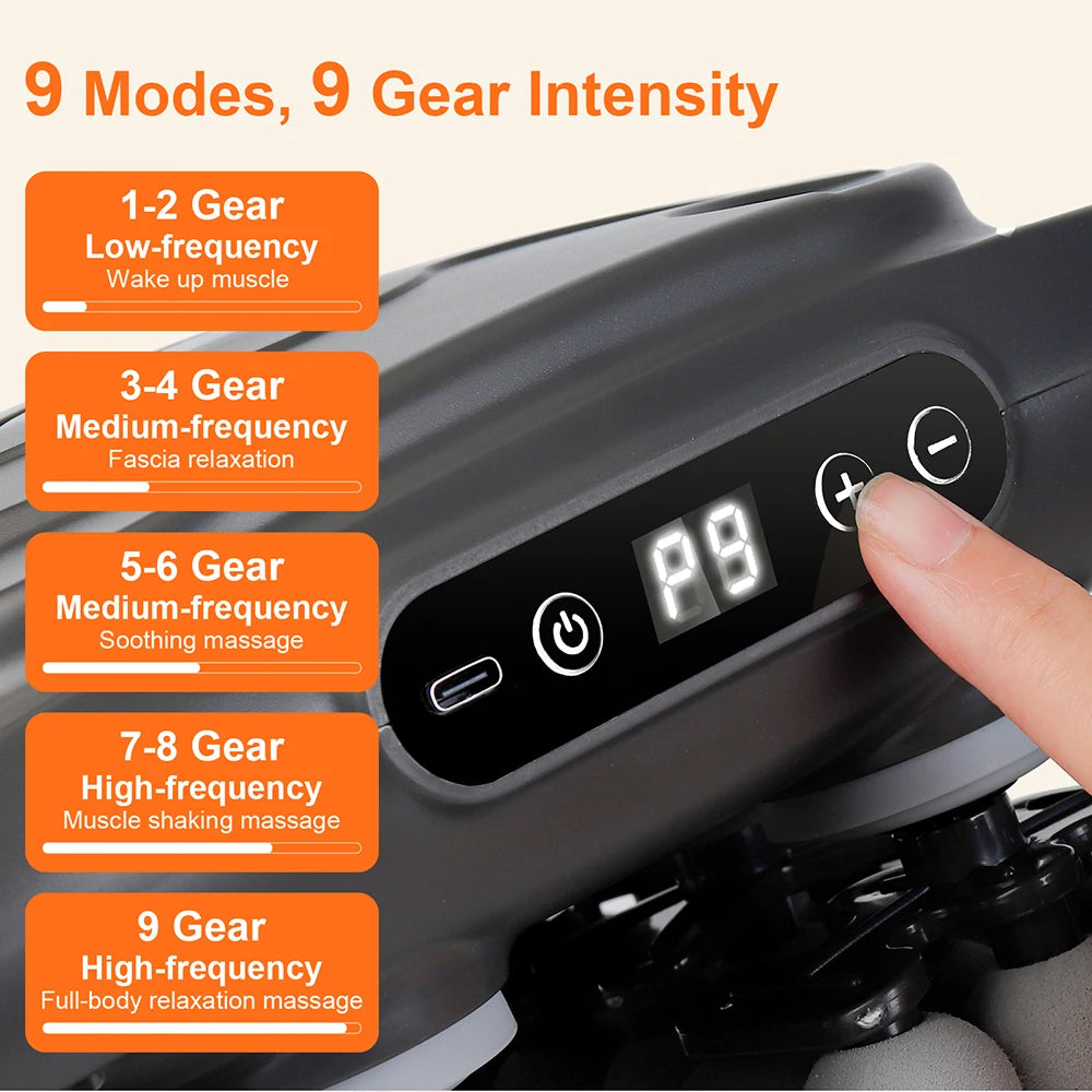 42-Head High-Frequency Massage Gun for Back, Shoulders & Thighs